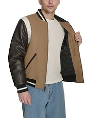Champion Men's Mixed-Media Varsity Bomber Jacket