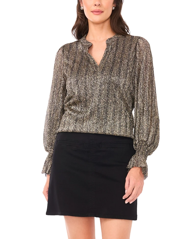 Vince Camuto Women's V-Neck Long Sleeve Top