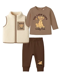 Disney Baby Boys 3-Piece Lion King Vest, Top and Joggers Set
