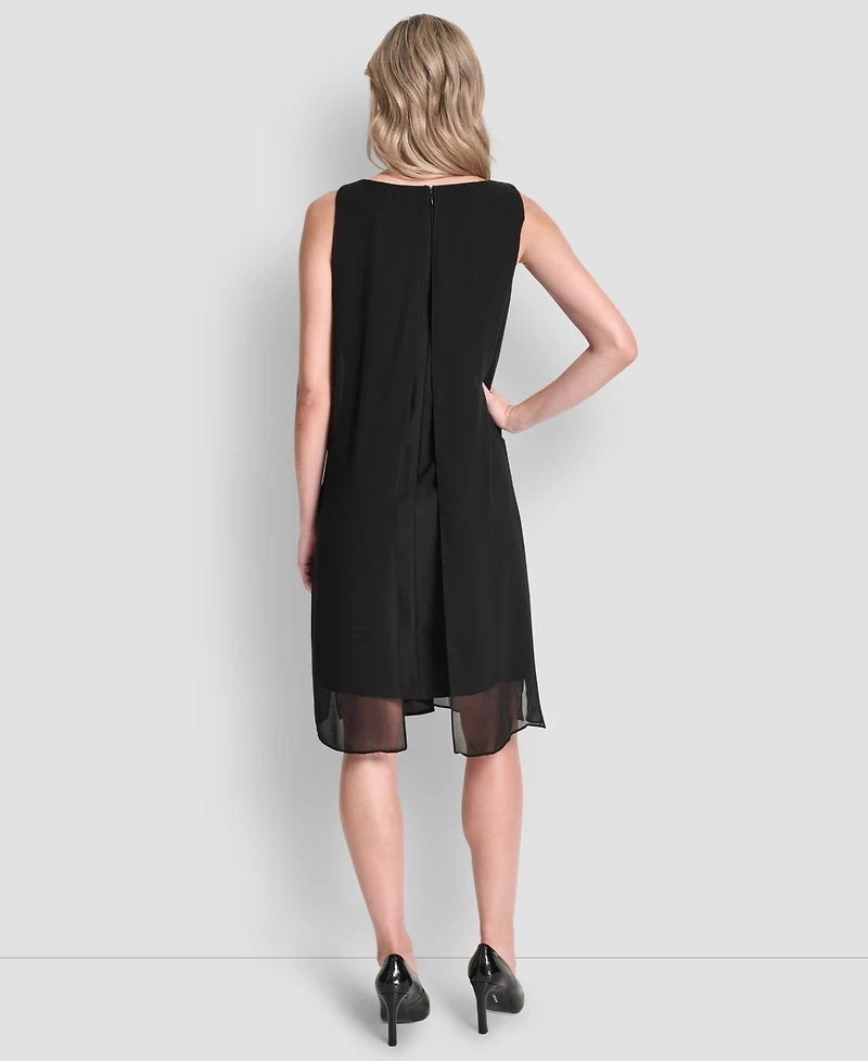 Dkny Women's Sleeveless Hotfix Overlay Dress