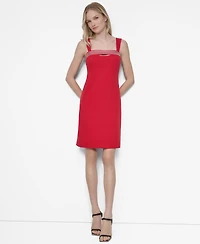 Dkny Women's Sleeveless Hotfix Embellished Sheath Dress