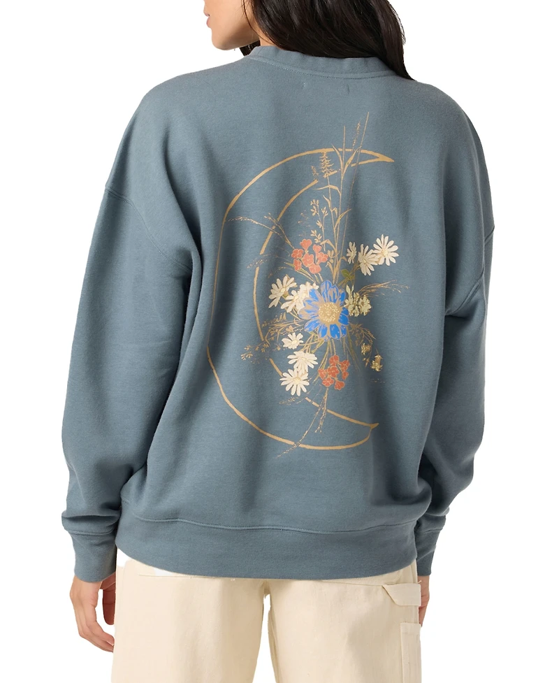 O'Neill Juniors' Moon Flower Crewneck Sweashirt