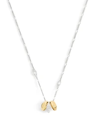 Coach Two-Tone Signature Signet Rondelle Pendant Necklace