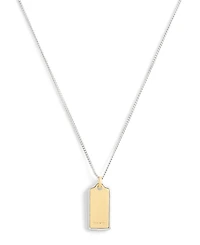 Coach Two-Tone Signature Hangtag Pendant Necklace