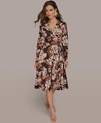 Donna Karan New York Women's Collared Neck Midi Dress