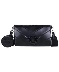 True Religion Quilted Flap Crossbody with Removable Pouch