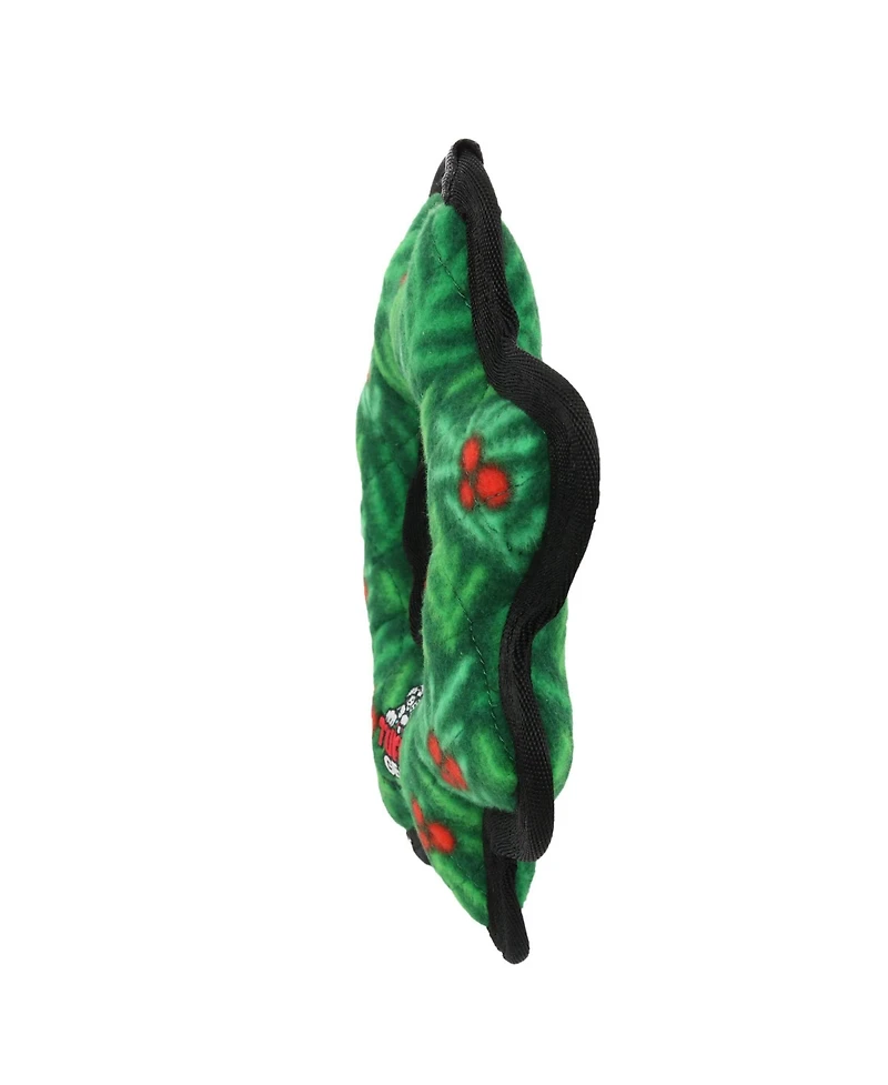 Tuffy Holiday Medium Gear Ring Wreath, Durable Plush Squeaky Dog Toy