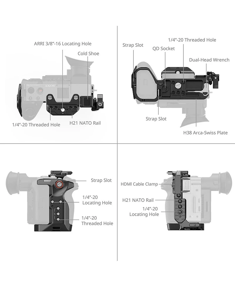 SmallRig Full Camera Cage Kit for Sony FX2, Black