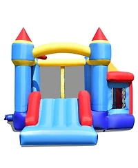 Gymax Kids Inflatable Bounce House Castle Bouncer Slide Without Blower