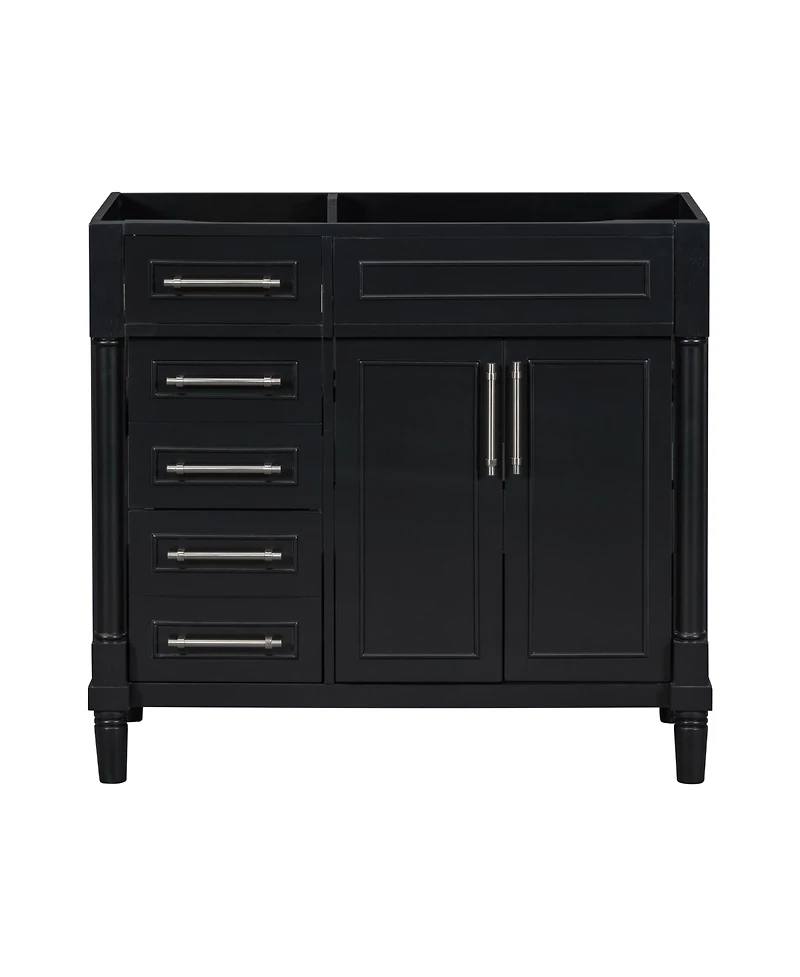 Lovmor 36inch Bathroom Vanity without Sink Freestanding Bathroom Storage Cabinet with 2 Drawers Only Height Adjustable Shelf