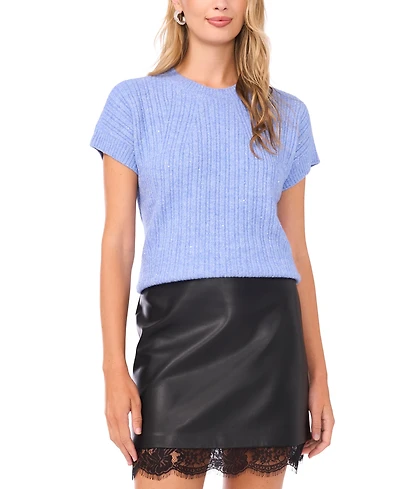 Vince Camuto Women's Lurex Short Sleeves Sweater