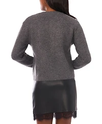 Vince Camuto Women's Beaded Embroidery Long Sleeves Cardigan Sweater