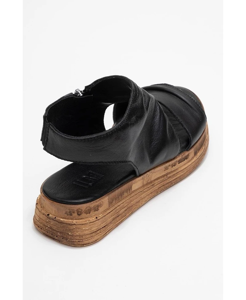 Forever & Always Shoes Lunas Leather Side-Zip Sandal (Women)