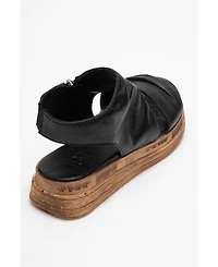 Forever & Always Shoes Lunas Leather Side-Zip Sandal (Women)