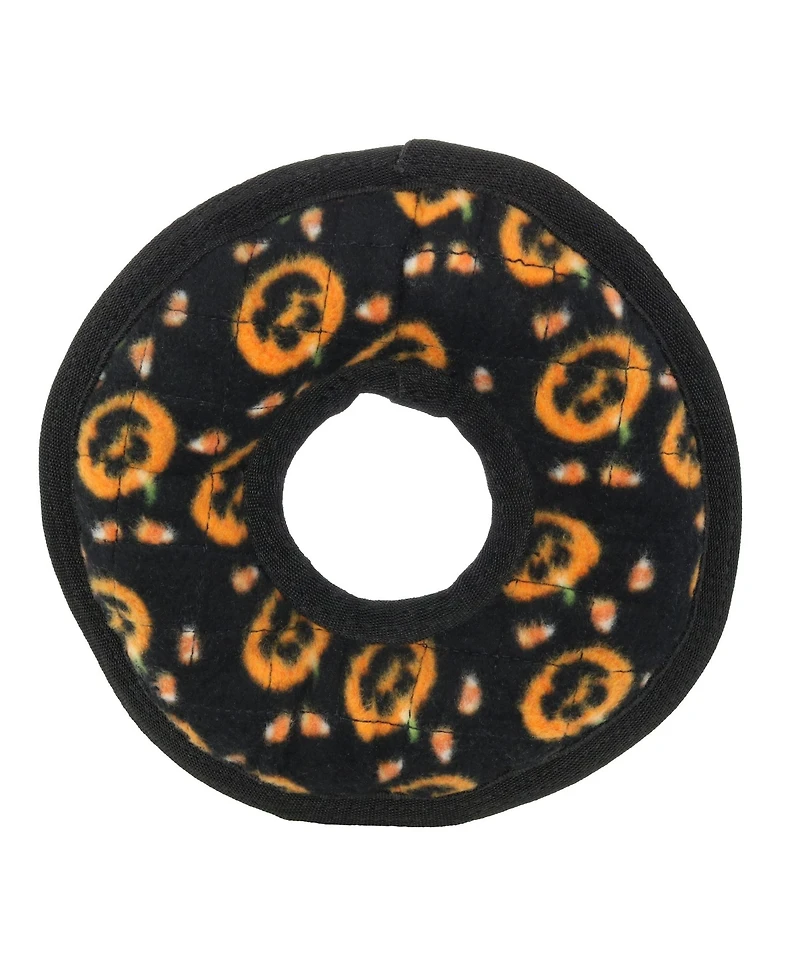 Tuffy Holiday Medium Ring Pumpkin 2 Pack, Durable Plush Squeaky Dog Toy