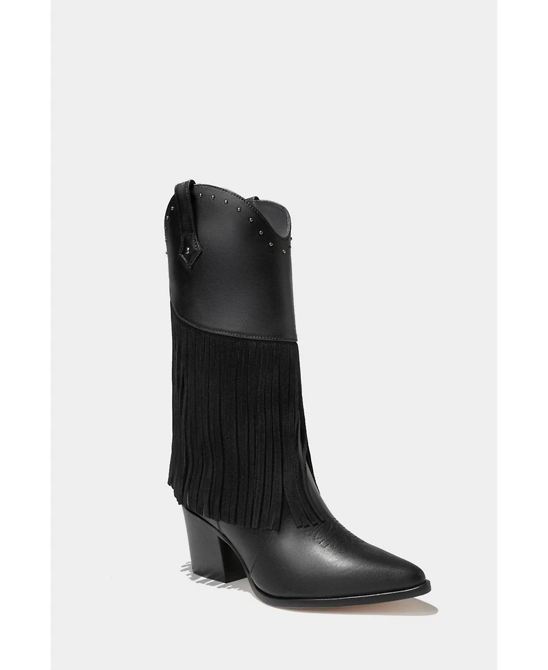 Leather Fringe Boots Feelings By Dante