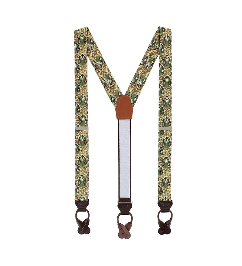 Trafalgar Men's Shall We Dance Silk Novelty Button End Suspenders