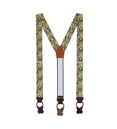 Trafalgar Men's Shall We Dance Silk Novelty Button End Suspenders