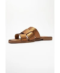 Forever & Always Shoes Notre Leather Slide Sandal (Women)