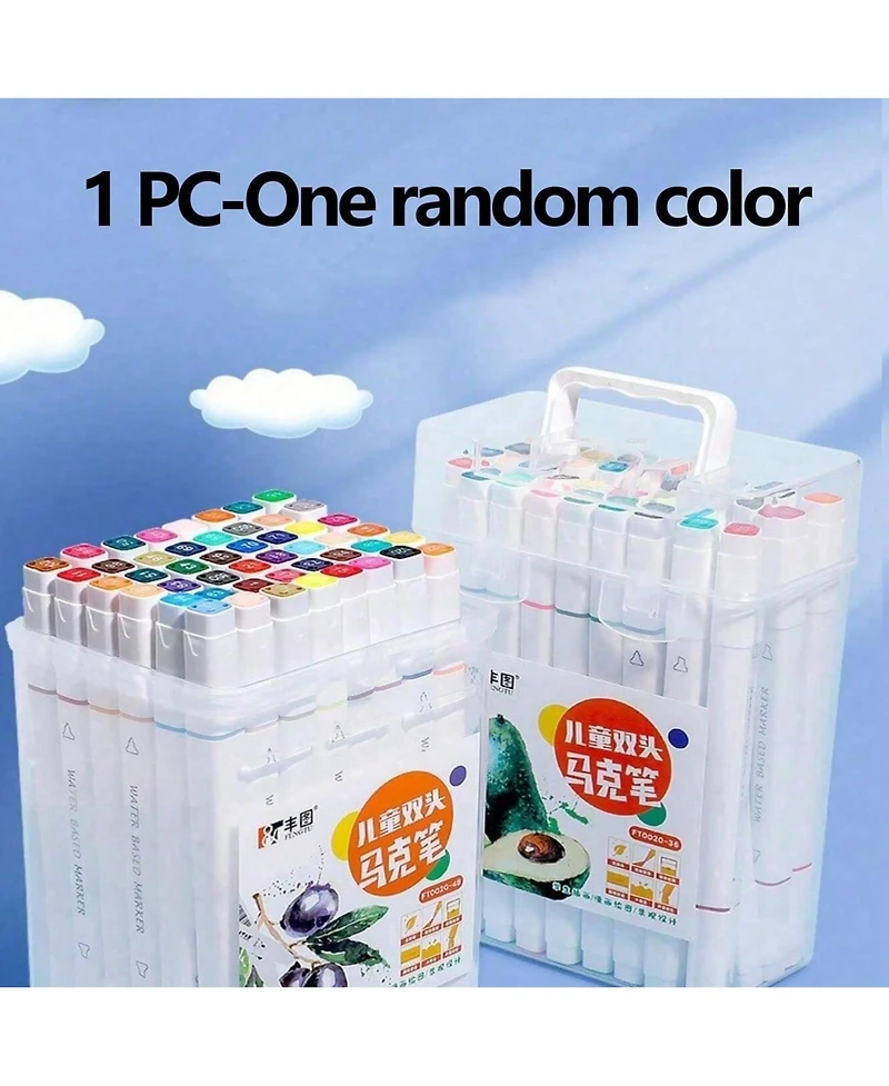 Htutwoo 36 Colors Ended Watercolor Marker Pens With Portable Carrying Case For School Art Drawing, School Stationery, Colorful Back To School
