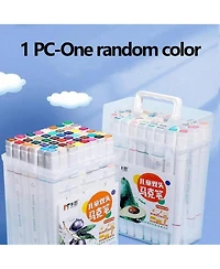 Htutwoo 36 Colors Ended Watercolor Marker Pens With Portable Carrying Case For School Art Drawing, School Stationery, Colorful Back To School