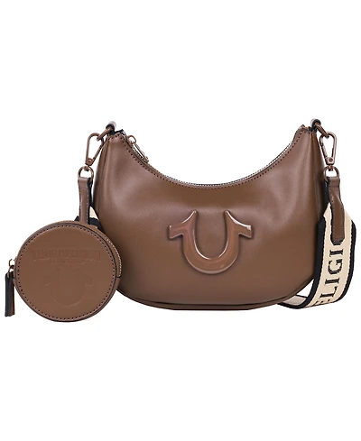 True Religion Logo Strap Crescent Hobo
