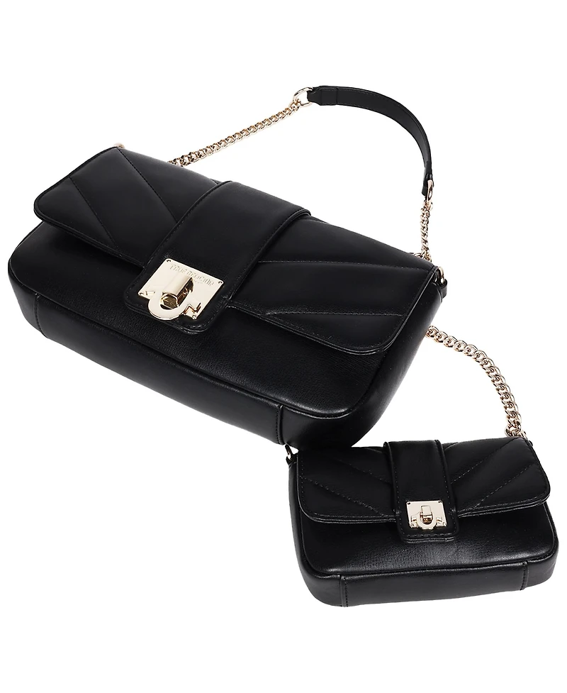 True Religion Quilted Flap Shoulder Bag with Mini Bag
