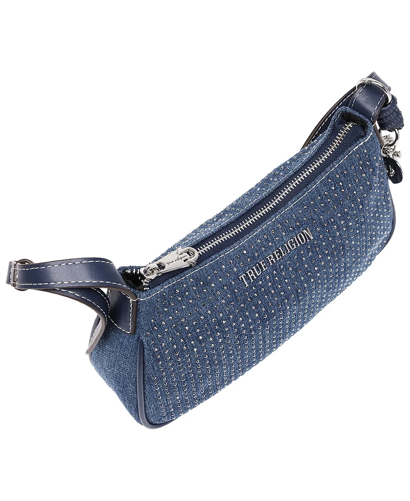 Sparkle Denim Zip Top Bag