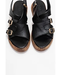 Forever & Always Shoes Levine Leather Buckled Side-Zip Sandal (Women)