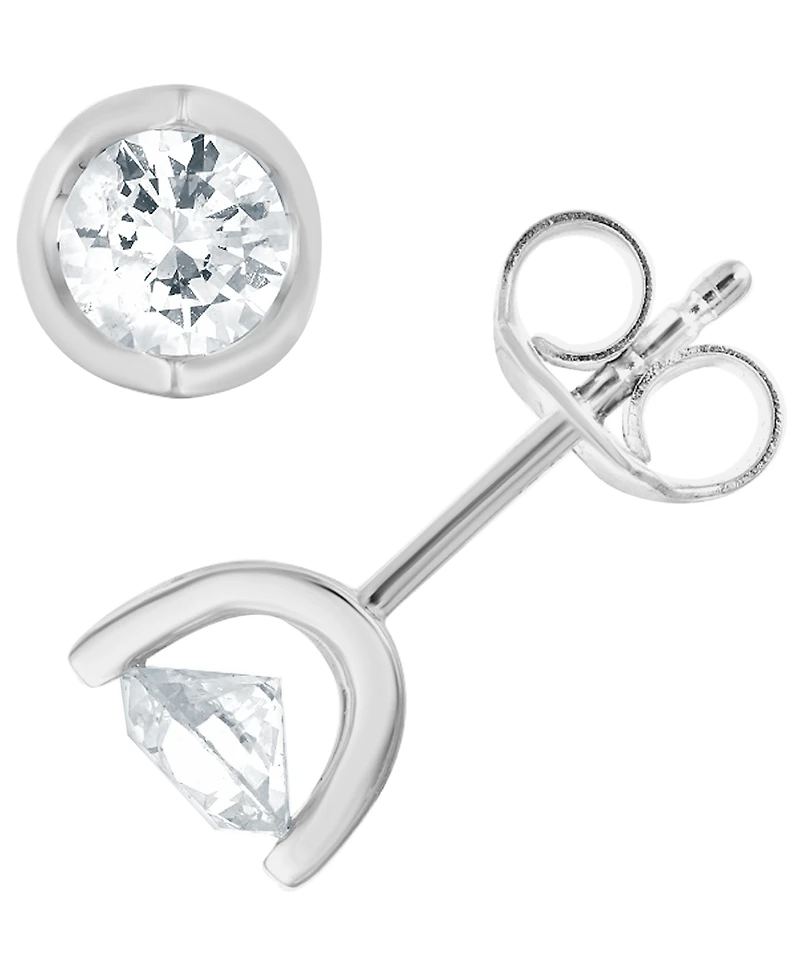 Macy's Certified Diamond Stud Earrings (1 ct. t.w.) in 14K White Gold (also in 14K Yellow Gold)