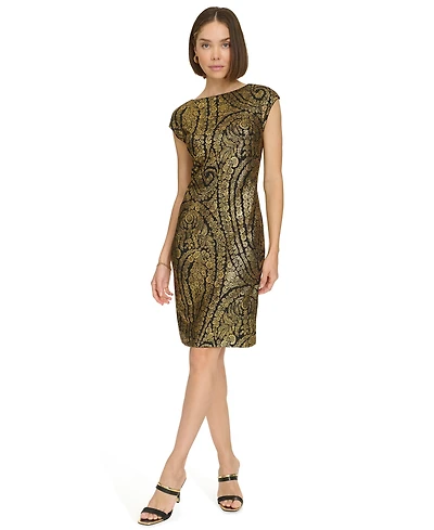 Tommy Hilfiger Petite Foil Print Sheath Dress