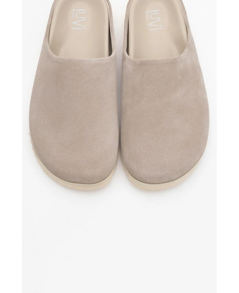 Forever & Always Shoes Space Leather Slide Sandal (Women)