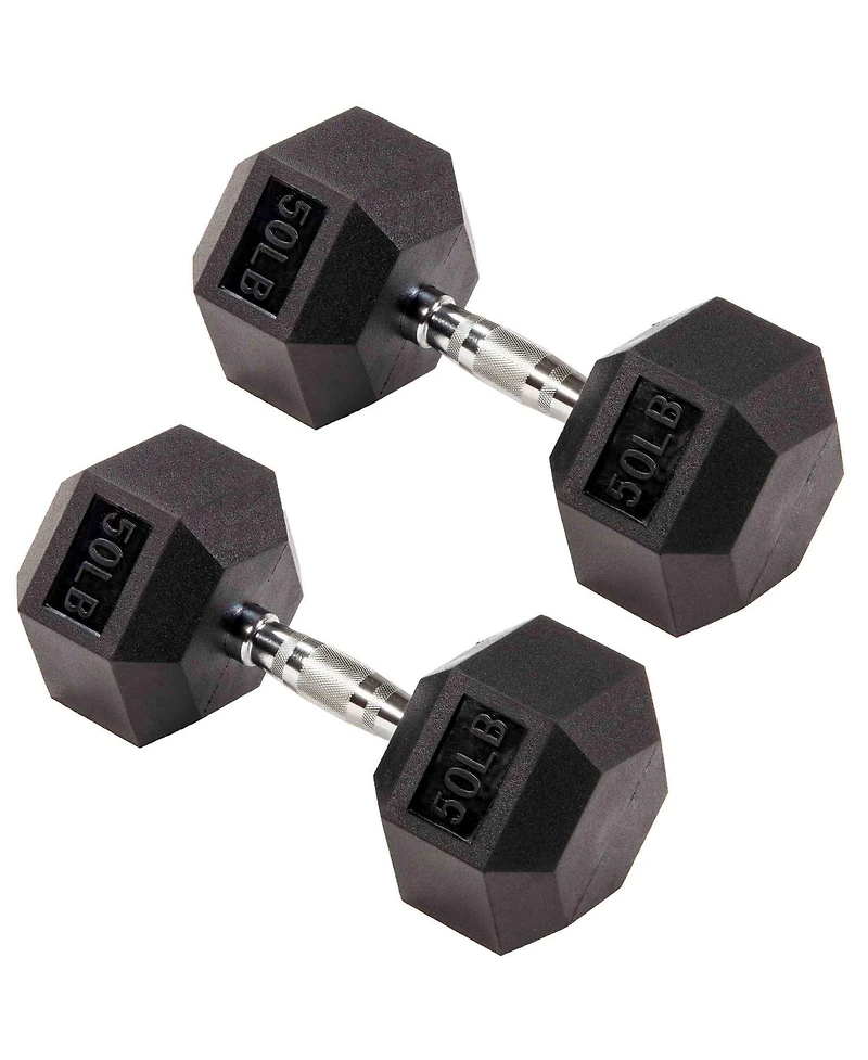 Signature Fitness Hex Dumbbells Strength Training Workout Equipment Set