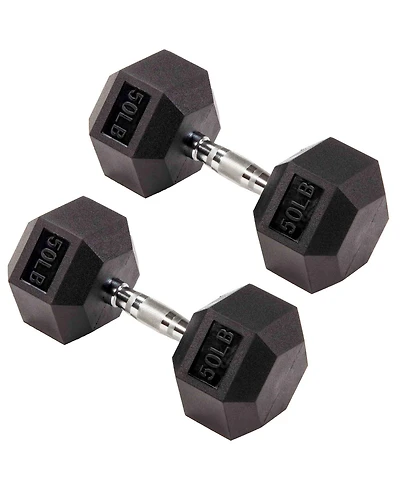 Signature Fitness Hex Dumbbells Strength Training Workout Equipment Set