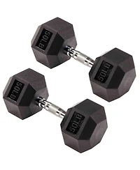 Signature Fitness Hex Dumbbells Strength Training Workout Equipment Set