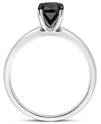 Macy's Cushion Cut Black Diamond Solitaire Engagement Ring (1 ct. t.w.) 14K White Gold