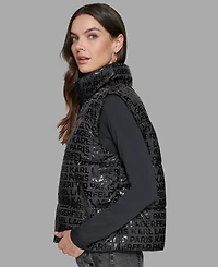 Karl Lagerfeld Paris Women's Sleeveless Puffer Vest