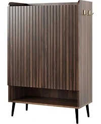 Shoe Cabinet，Large Shoe Cabinet with Doors,Adjustable Shelves, Shoe Organizer with Doors for Hallway, Entryway, Living Room,Nut-Brown