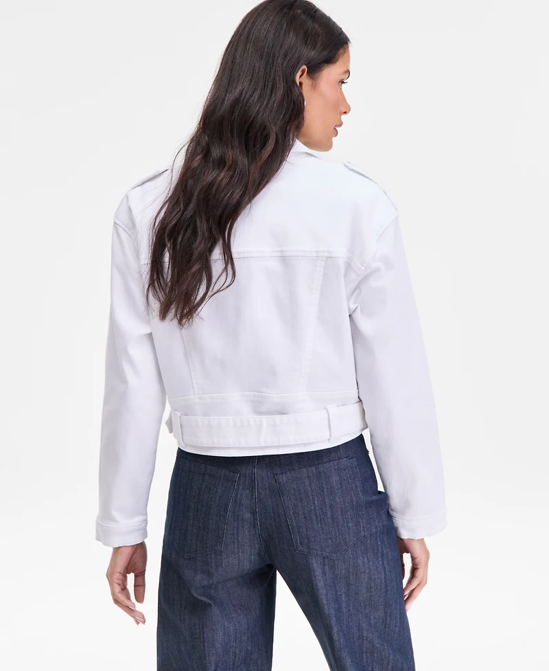 I.n.c. International Concepts Women's Belted Moto Jacket, Macy's Exclusive