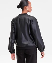 I.n.c. International Concepts Women's Faux-Leather Bomber Jacket, Macy's Exclusive