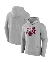 Fanatics Men's Heather Gray Texas A M Aggies Applique Fleece Pullover Hoodie