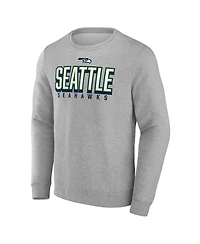 Fanatics Men's Heather Gray Seattle Seahawks Bold Move Pullover Sweatshirt