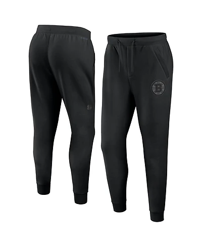 Fanatics Men's Black Boston Bruins Authentic Pro Road Fleece Sweatpants
