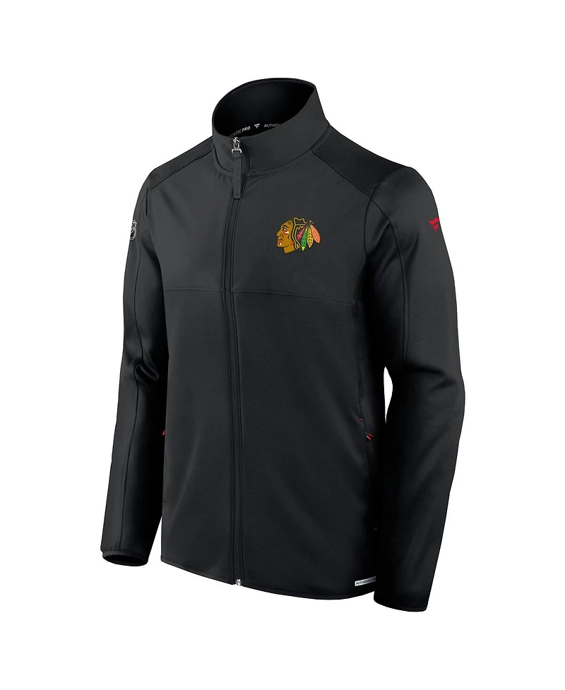 Fanatics Men's Black Chicago Blackhawks Authentic Pro Rink Fleece Full-Zip Jacket