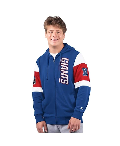 Starter Men's Royal New York Giants Extreme Full-Zip Hoodie