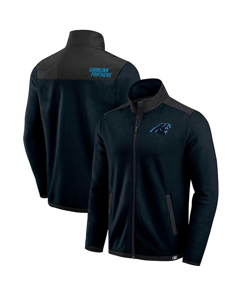 Darius Rucker Collection by Fanatics Men's Black Carolina Panthers Colorblock Polar Fleece Full-Zip Jacket