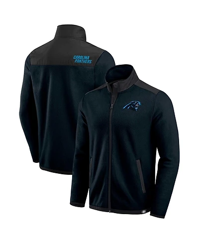 Darius Rucker Collection by Fanatics Men's Black Carolina Panthers Colorblock Polar Fleece Full-Zip Jacket