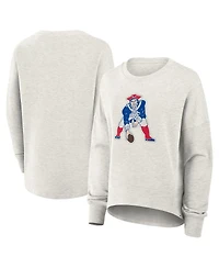 Fanatics Women's Heather Gray New England Patriots Oversized Hometown Pullover Sweatshirt