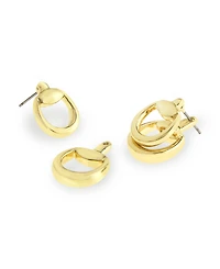 Steve Madden Gold Collegiate C Link Jacket Earrings