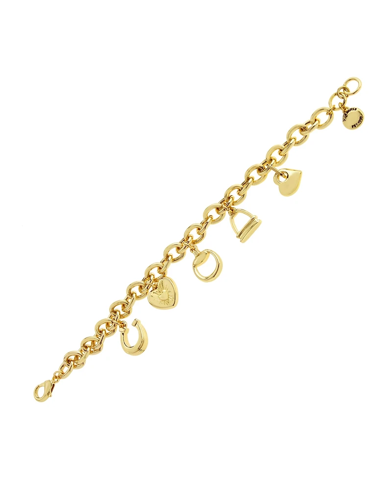 Steve Madden Gold Collegiate Mixed Charm Bracelet